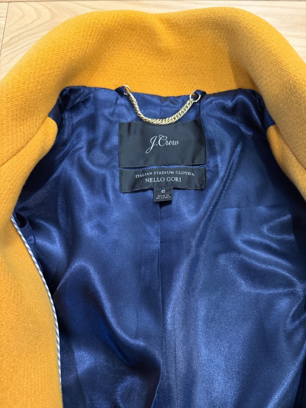 J.Crew Nello Gori Italian Stadium Coat Mustard Yellow Size 6 - Picture 4 of 7